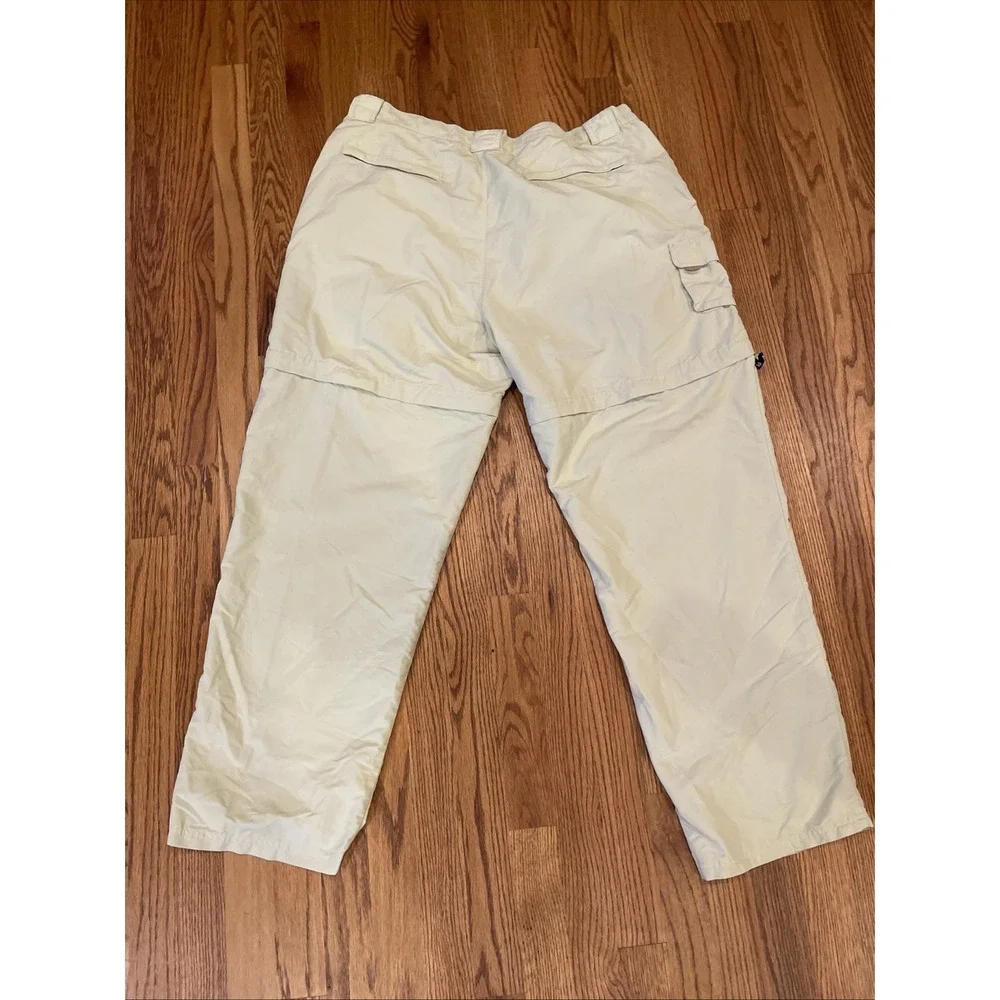 LL Bean Men's Convertible Pants Tan Lined 100% Nylon Fisherman Hiking Size XL - Picture 2 of 5